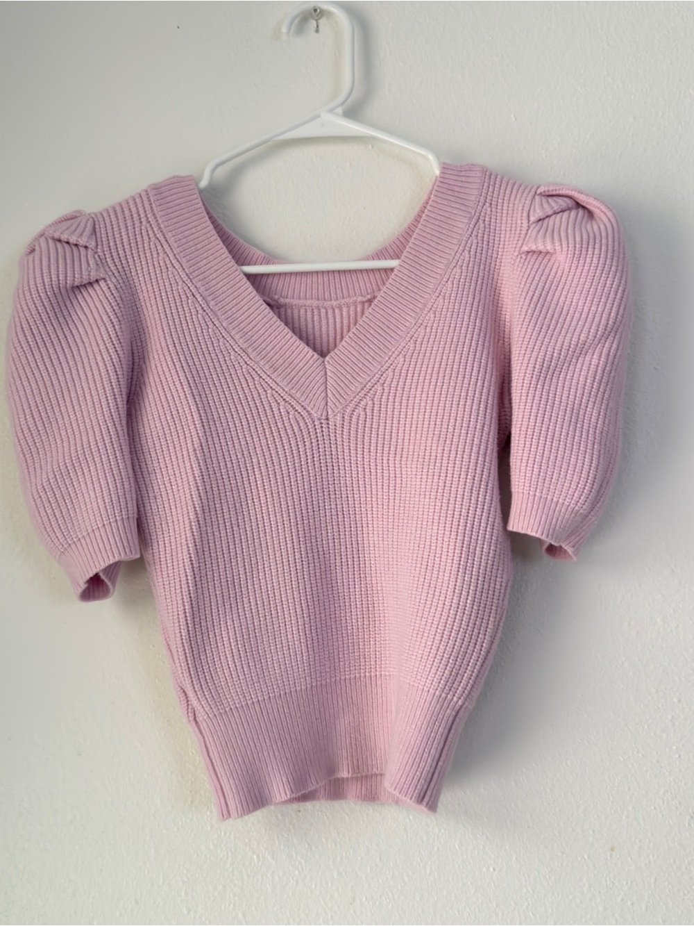 Astr the Label Pink Lilac Puff Shortt Sleeve Knit Sweater medium Preppy